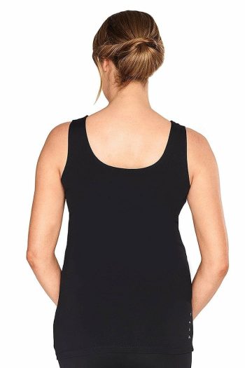 Abi and Joseph Active Mum Mind the Bump Maternity Tank, Colour Black, Back View