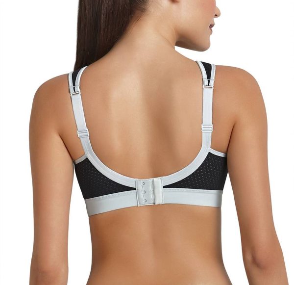 Anita Active Extreme Control Sports Bra, Colour Black Grey, Back View