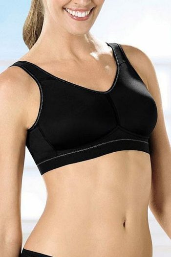 Anita Active Vivana Active Mastectomy Sports Bra, Colour Black, Front View