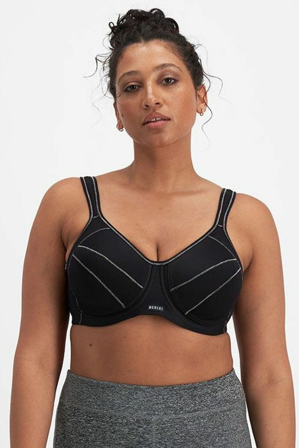 Berlei Full Support Sports Bra, Black, Front View