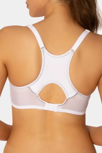 Triumph Triaction Racerback Sports Bra, White, Back View