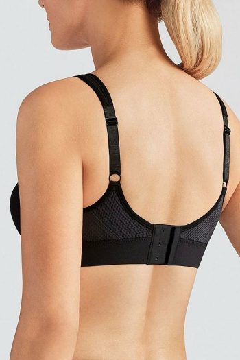 Amoena Power Sports Bra, Colour Black Grey, Back View