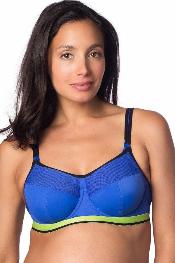 Hotmilk Activate Flexiwire Nursing Bra, Blue, Front View