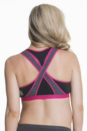 Cake Maternity Lotus Yoga & Pumping Bra, Colour Fuchsia, Back View