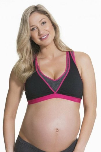 Cake Maternity Lotus Yoga & Pumping Bra, Colour Fuchsia, Front View