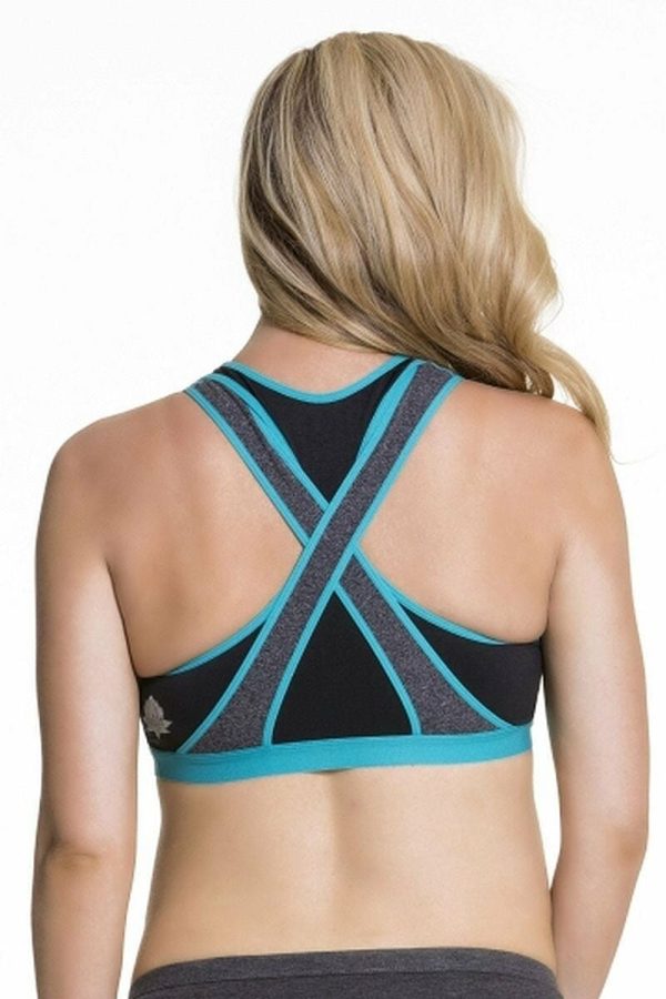 Cake Maternity Lotus Yoga & Pumping Bra, Colour Teal, Back View