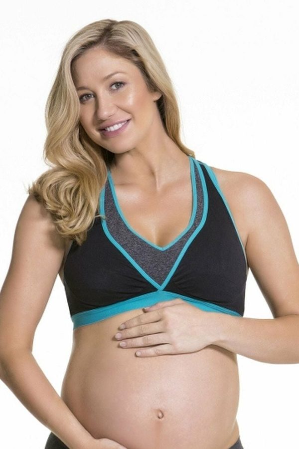 Cake Maternity Lotus Yoga & Pumping Maternity Sports Bra - Teal