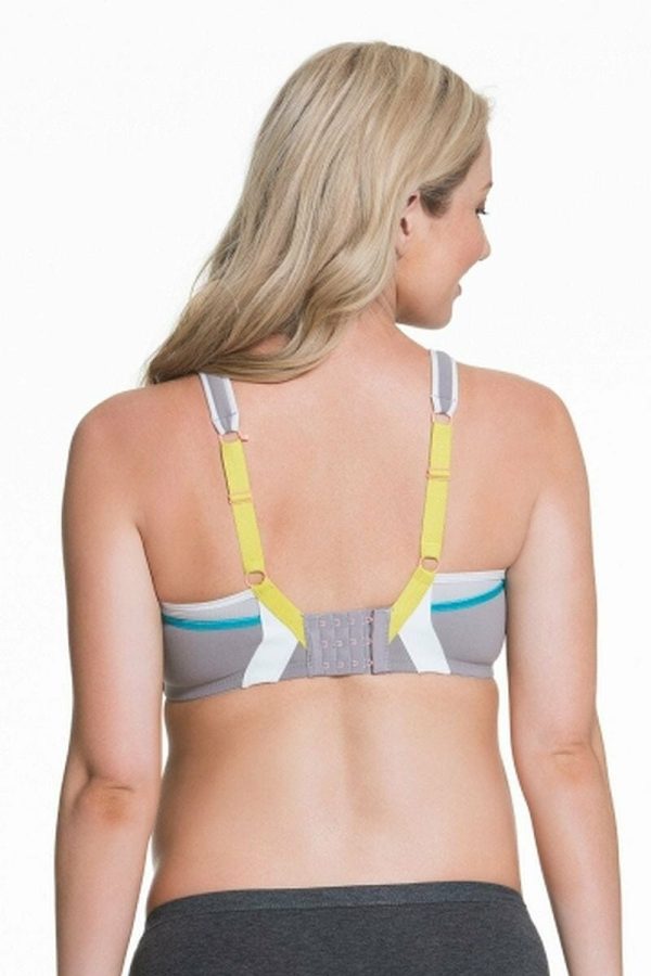 Cake Maternity Zest Flexi Wire Sports Bra, Colour Grey, Regular Back View