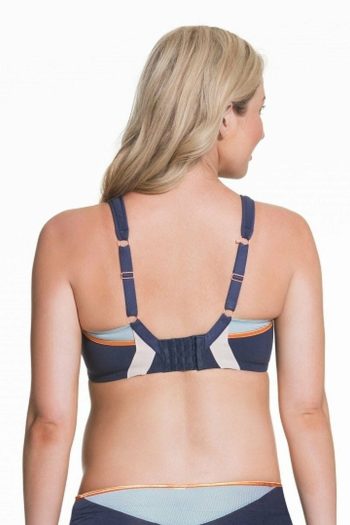 Cake Maternity Zest Flexi Wire Sports Bra, Colour Navy Blue, Regular Back View