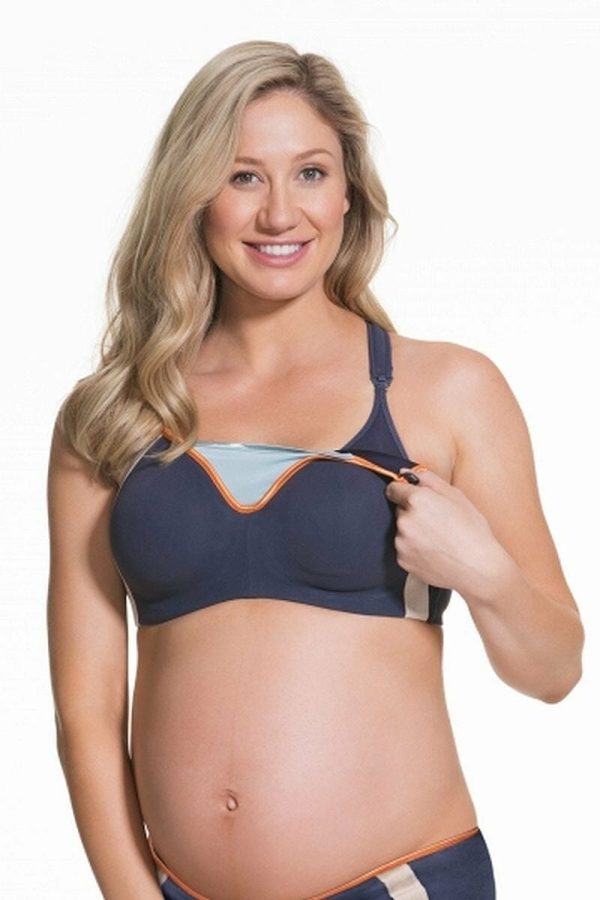 Cake Maternity Zest Flexi Wire Maternity Sports Bra - Navy Blue - Image 3