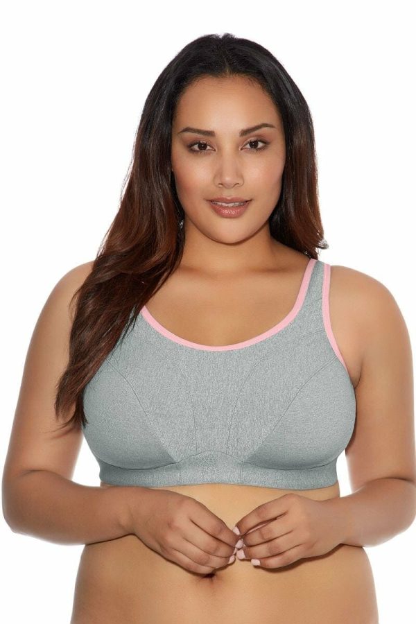 Goddess Sport Soft Cup Sports Bra, Colour Gray Heather, Front View