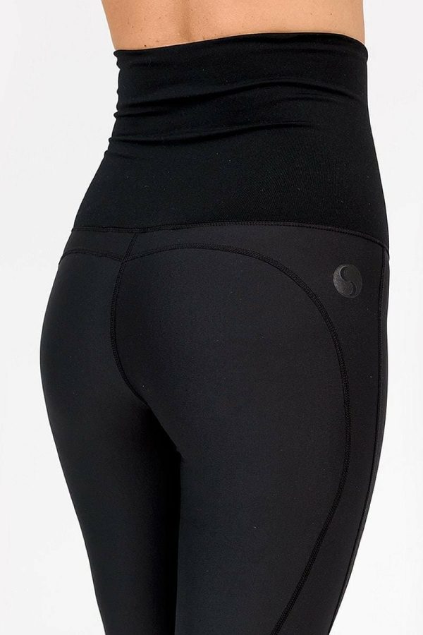 Cadenshae Classic Leggings, Colour Black, Back Waist View
