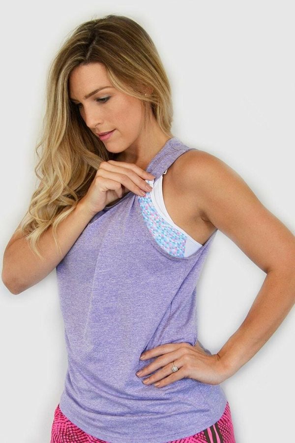 Cadenshae The Free 'N' Active Tank, Colour Lilac, Side Open View