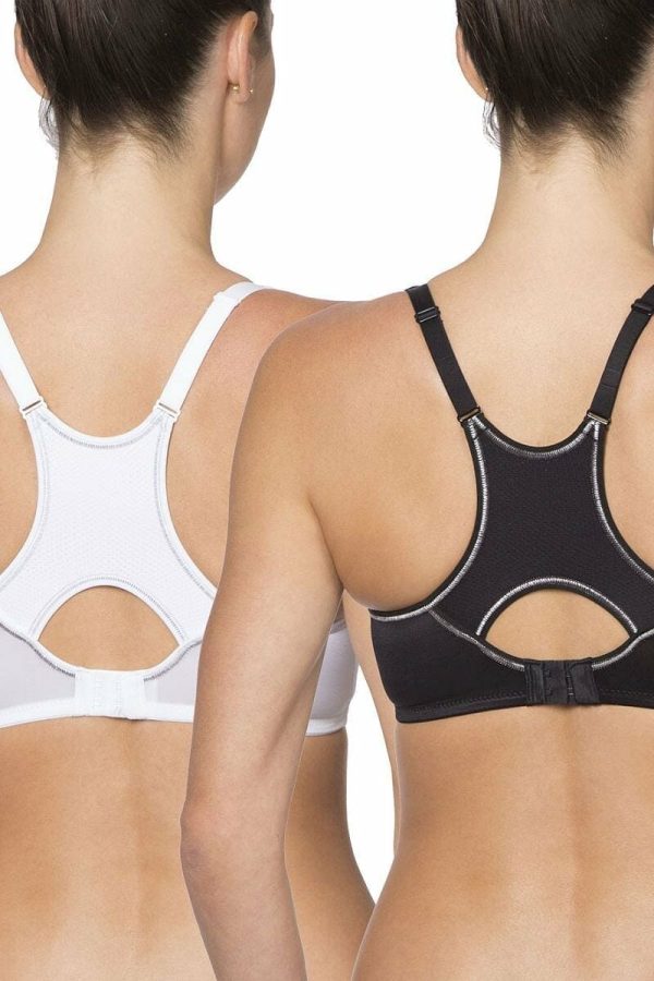 Triumph Triaction Racerback Sports Bras 2 pack white black Back