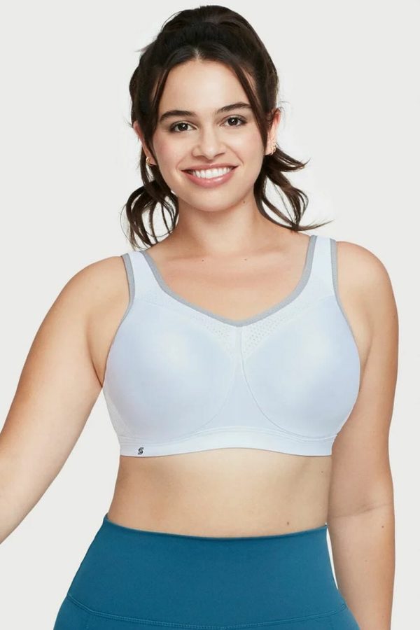 Glamorise High Impact Underwire Sport Bra, White, Front View