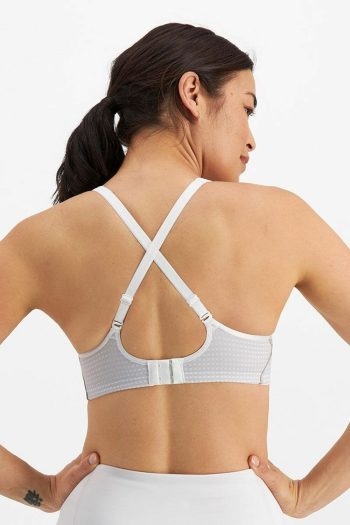 Berlei Electrify Mesh Underwire Bra, White, Crossed Back View