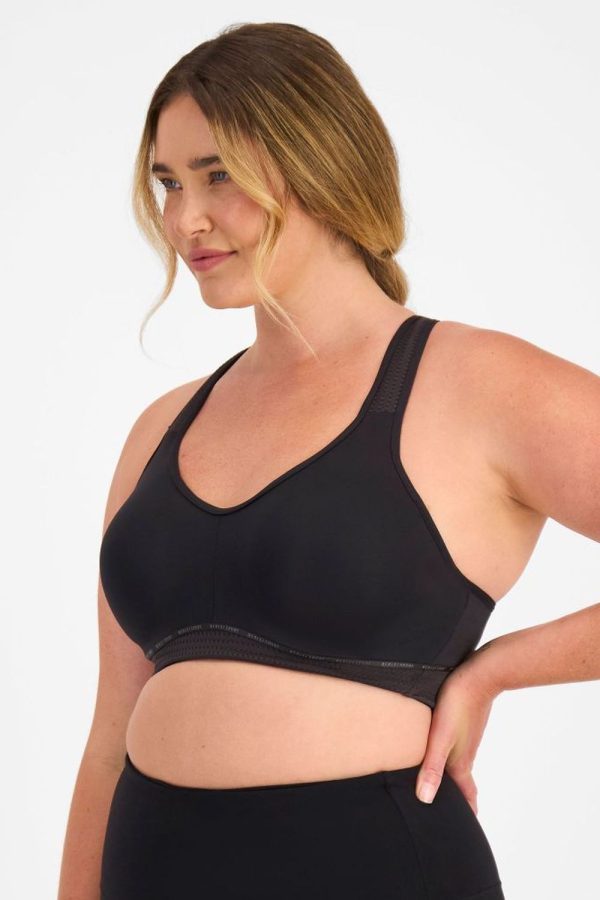 Berlei Electrify Mesh Underwire Crop, Black, Side View
