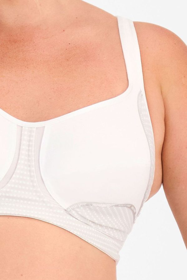 Berlei Electrify Mesh Wirefree Bra, White, Close Up View