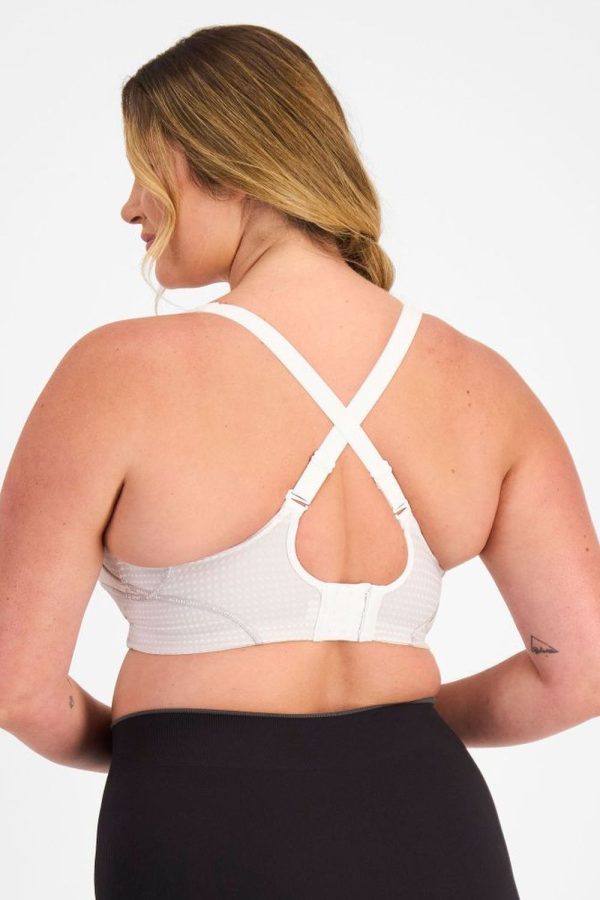 Berlei Electrify Mesh Wirefree Bra, White, Crossed Back View