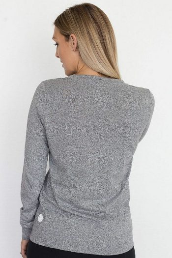 Cadenshae Crew Neck Jumper, Grey Marle, Back View