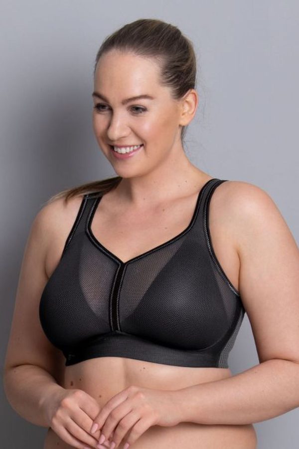 Anita Active Air Control Delta Pad Sports Bra, Anthracite, Front View
