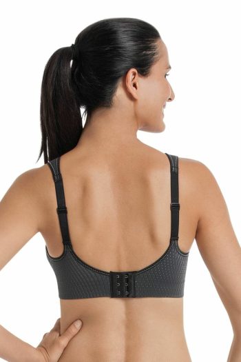 Anita Active Air Control Delta Pad Sports Bra, Charcoal, Back