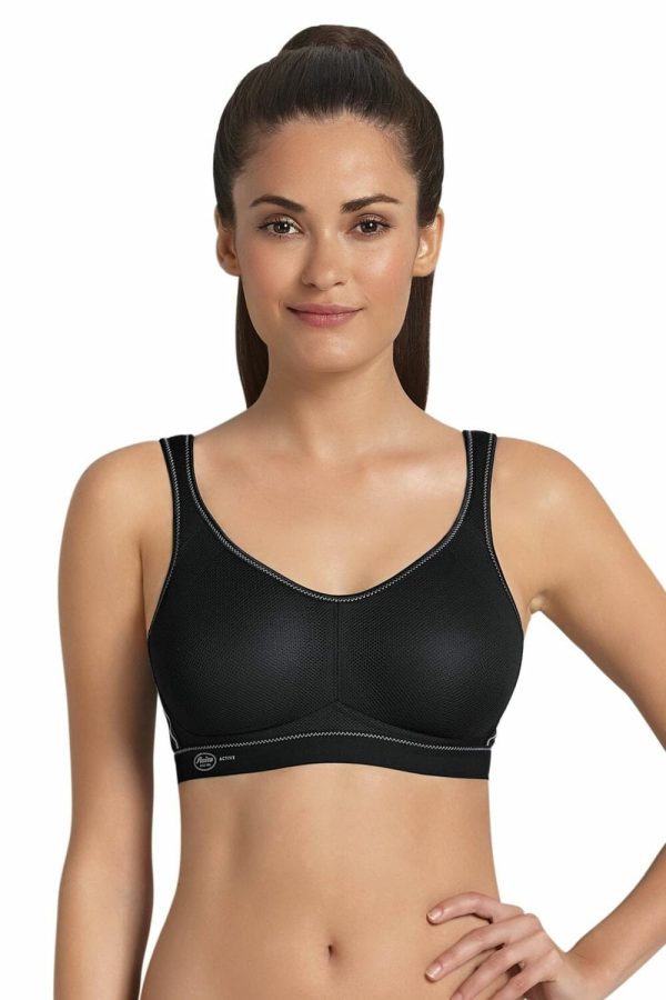 Anita Active Air Control Sports Bra, Black, Front View