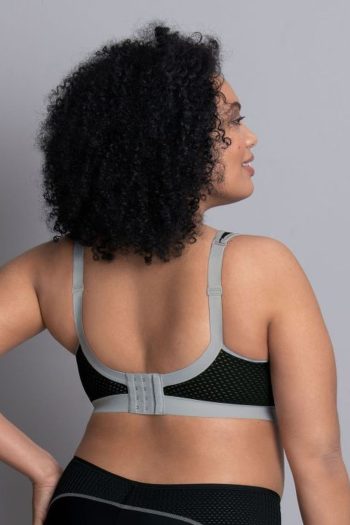Anita Active Extreme Control Sports Bra, Black Grey, Back View