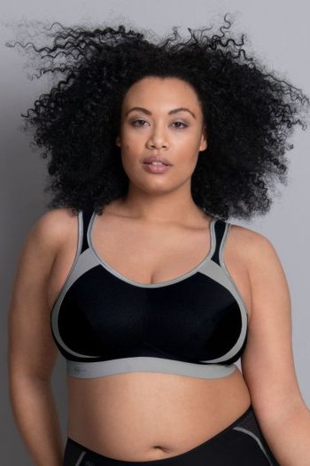 Anita Active Extreme Control Sports Bra, Black Grey, Front View