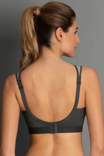 Anita Active Extreme Control Sports Bra, Heather Grey, Back View