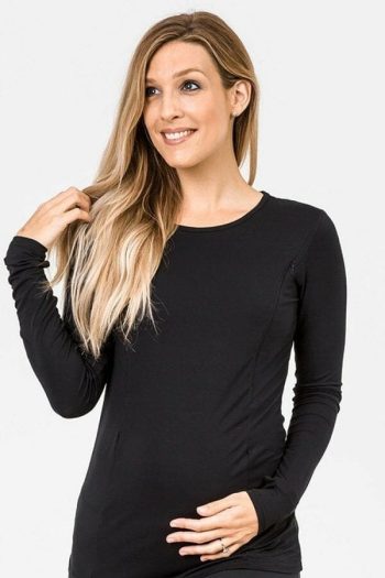 Cadenshae Bamboo Long Sleeve Top - Black