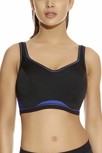 Freya Active Epic Underwired Crop Top Sports Bra, Electric Black, Front View