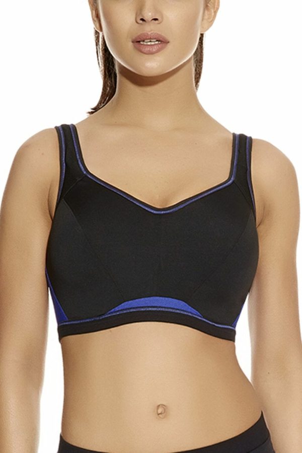 Freya Active Epic Underwired Crop Top Sports Bra, Electric Black, Front View