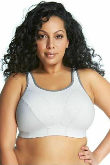 Goddess Sport Soft Cup Sports Bra, White, Front View