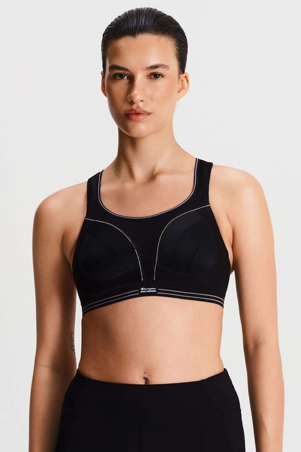 Shock Absorber Ultimate Run Bra, Black, Front View