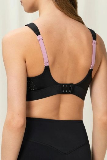 Triumph Triaction Hybrid Lite Sports Bra, Black, Back View