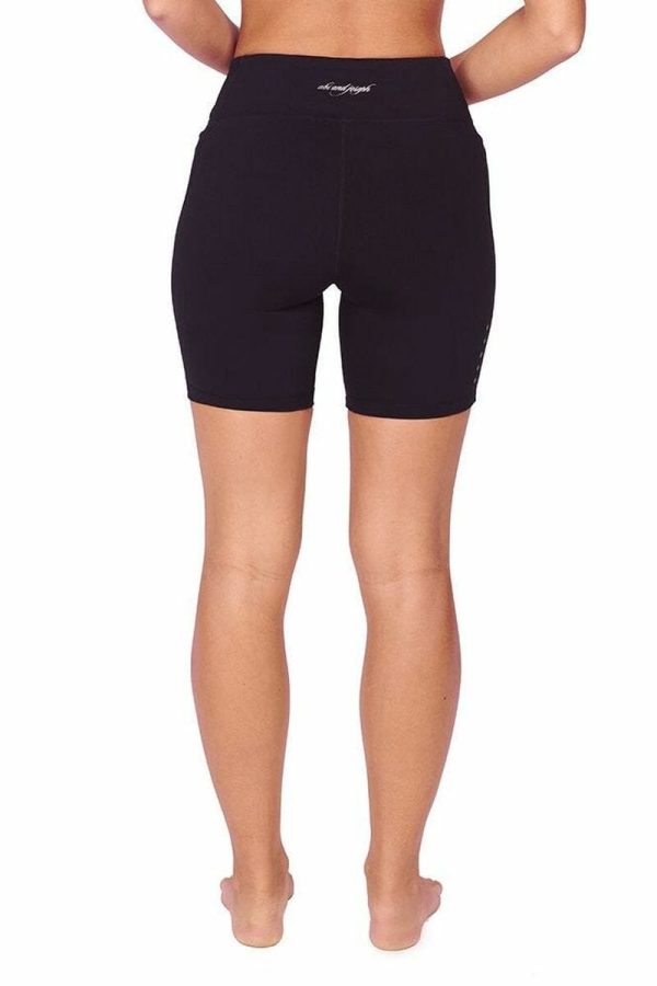 Abi and Joseph Endurance Dual Pocket Mid-Thigh Tight, Black, Back View