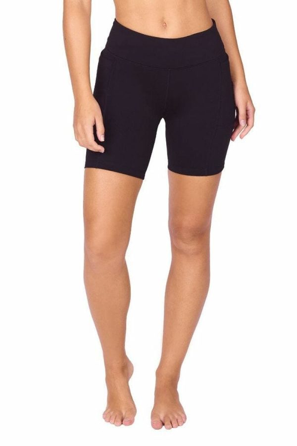 Abi and Joseph Endurance Dual Pocket Mid-Thigh Tight_Black, Front View