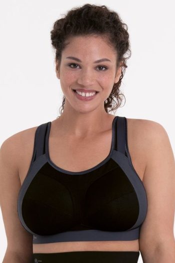Anita Active Extreme Control Plus Sports Bra, Black Grey, Front View