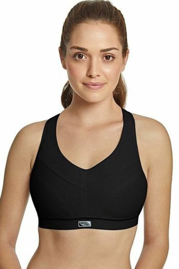 Royce Impact Free Flex Fit Sports Bra, Black, Front View