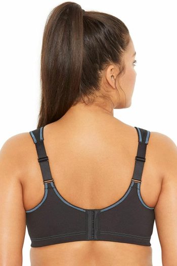 Glamorise Sport High Impact Cami Underwire Sports Bra, Black, Back View