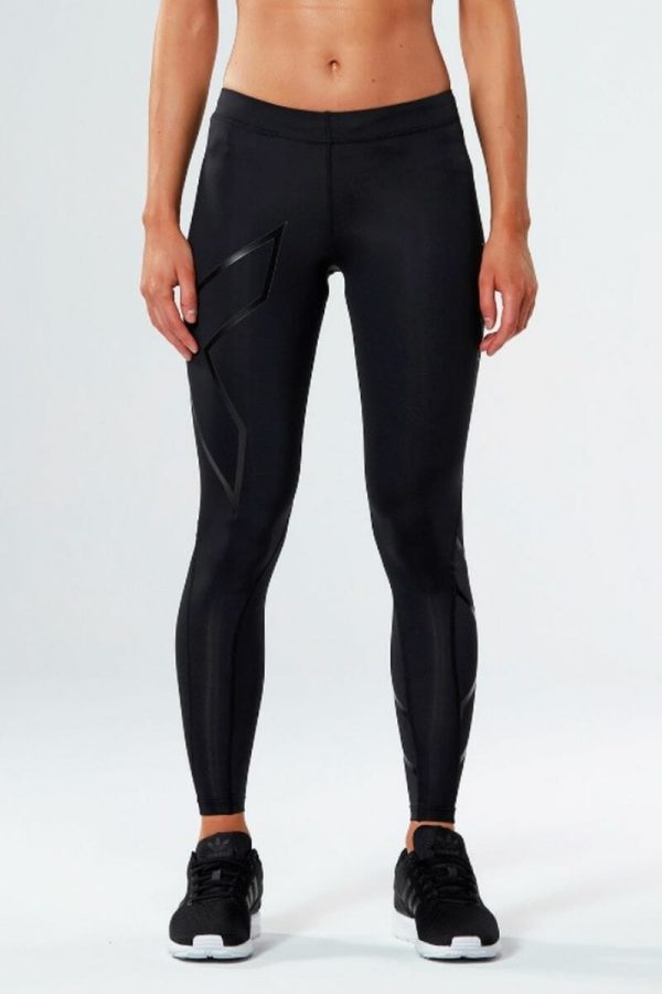 2XU Compression Tights, Black, Front View