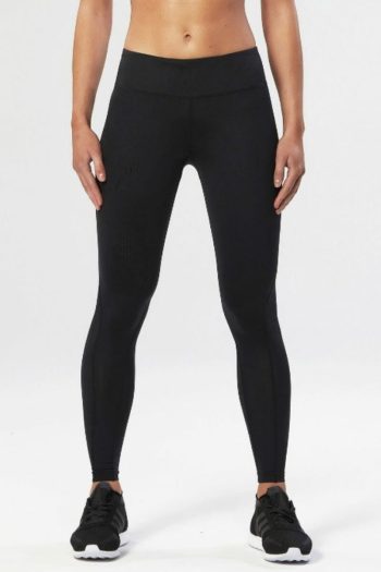 2XU Mid-Rise Compression Tights, Black, Front View