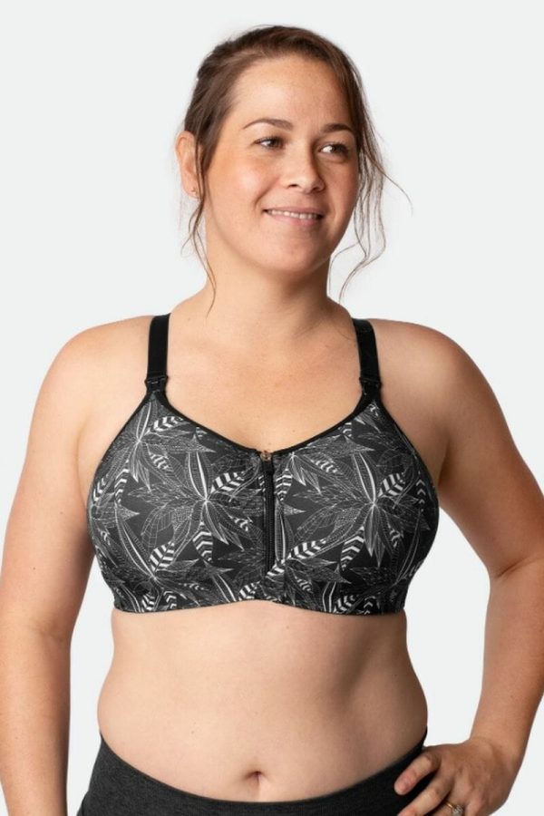Cadenshae Radiance Front Closure Nursing Sports Bra, Stellar, Front View