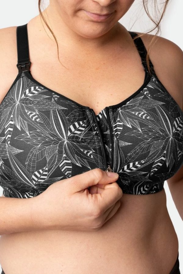 Cadenshae Radiance Front Closure Nursing Sports Bra, Stellar, Zip Front View