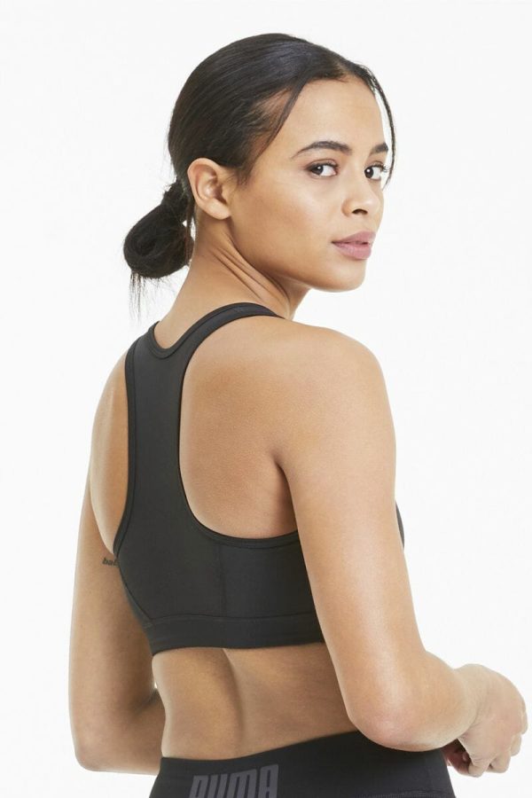 Puma 4 Keeps Training Sports Bra, Black, Back View