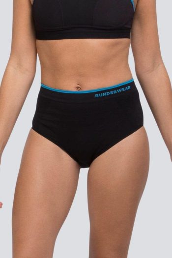 Runderwear Women's Running Briefs, Black,Front View