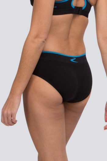Runderwear Women's Running Hipster, Black, Back View