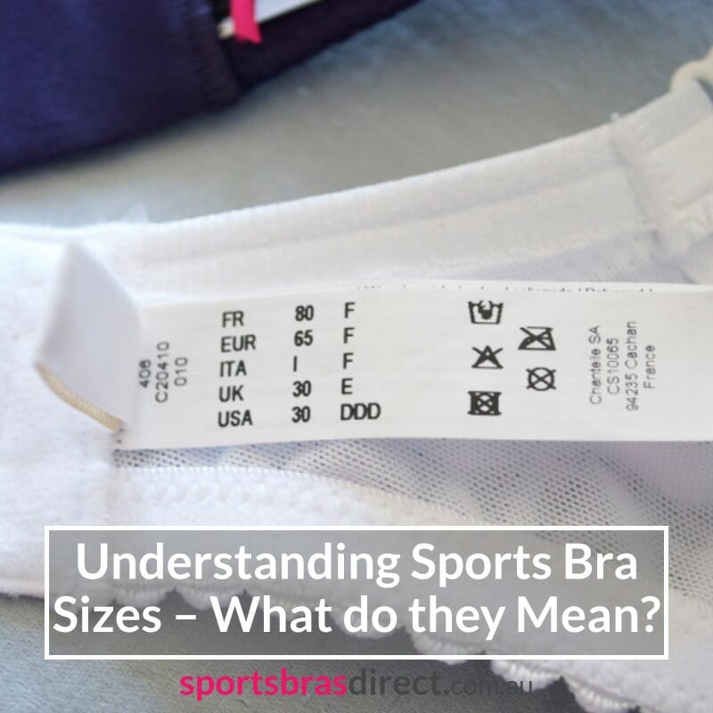 A sports bra label.