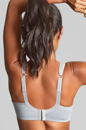 Panache Power Underwired Sports Bra, Grey Marl, Regular Back View